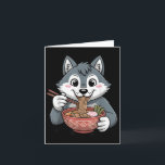 Cute Husky Eating Ramen Japanese Kawaii Dog Noodle Card<br><div class="desc">Cute Husky Eating Ramen Japanese Kawaii Dog Noodles</div>
