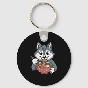 Cute Husky Eating Ramen Japanese Kawaii Dog Noodle Keychain