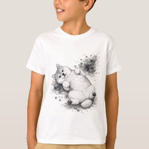 【Cute Husky Puppy Ink Art Kids T-Shirt】 T-Shirt