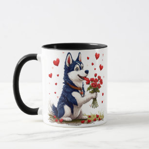💘 Cute Husky Valentine Dog Gift For Her Or Him 🐾 Mug