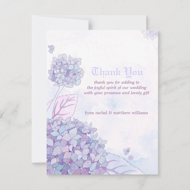 Cute Hydrangeas Merci Mariage (Devant)