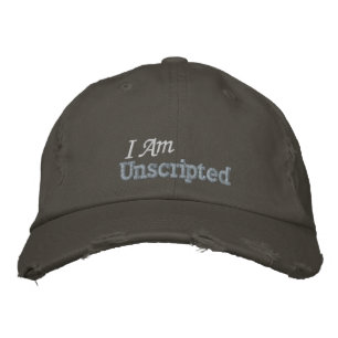 Cute I Am Quote Rustic Vintage Pink Grey Hippie Embroidered Hat
