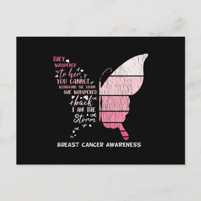 Cute I Am The Storm Breast Cancer Warrior Survivor Postcard (Front)