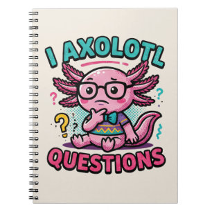 Cute I Axolotl Questions aztec nerd with glasses Notebook