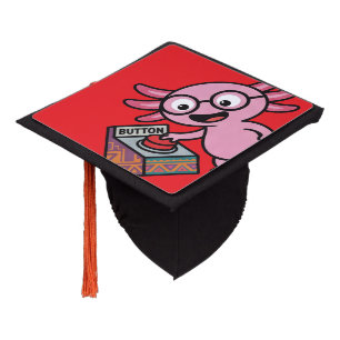 Cute I Axolotl Questions aztec Oh No red button Graduation Cap Topper