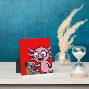 Cute I Axolotl Questions aztec Oh No red button Plaque
