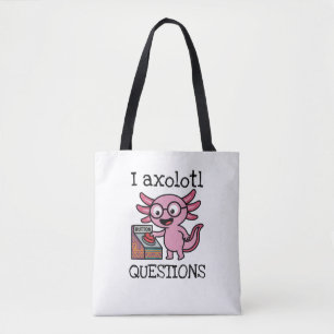 Cute I Axolotl Questions aztec Oh No red button Tote Bag