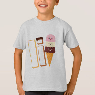Cute I For Ice Cream - Kids English ABCD Alphabet T-Shirt