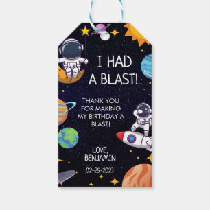 Cute I Had a Blast Space Theme Any Age Birthday Gift Tags