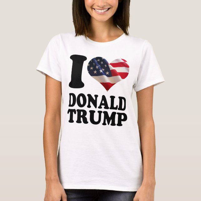 Cute I heart American Flag Donald Trump T-Shirt (Front)