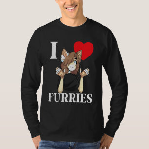 Cute I Heart Furries Furry Fandom Love 4 T-Shirt