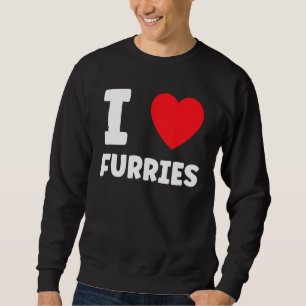 Cute I Heart Furries Furry Fandom Love Sweatshirt