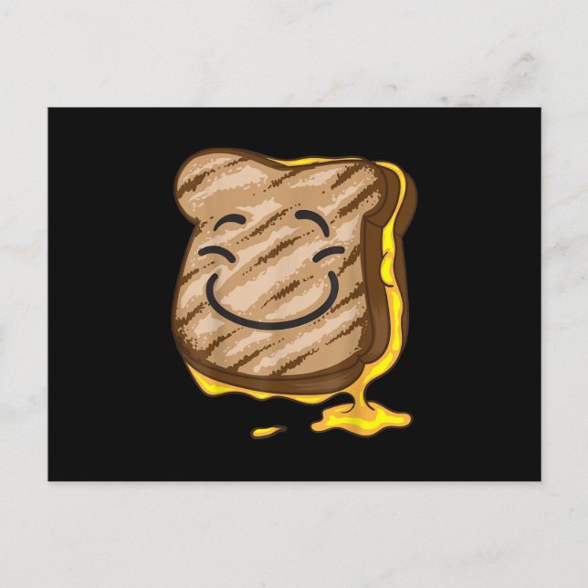 Cute I Heart Happy Grilled Cheese Sandwich Gift Announcement Postcard (Front)