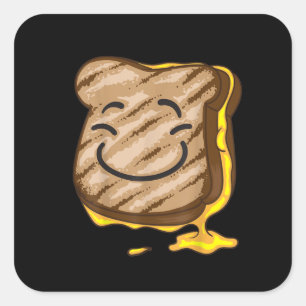 Cute I Heart Happy Grilled Cheese Sandwich Gift Square Sticker