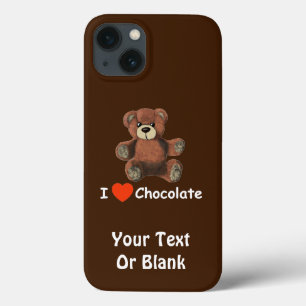Cute I Heart (Love) Chocolate Teddy Bear iPhone 13 Case