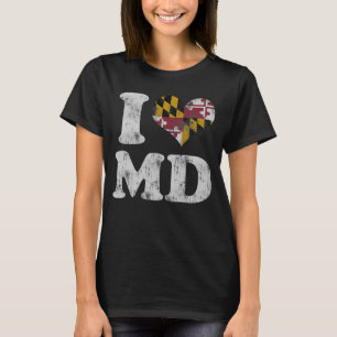 Cute I heart Maryland Flag MD T-Shirt