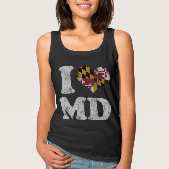 Cute I heart Maryland Flag MD Tank Top