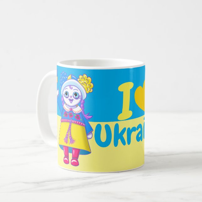 Cute “I Heart Ukraine” Fundraiser for Ukraine Mug (Front Left)