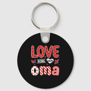 Cute I Love Being Called Oma Ladybug Happy Valenti Keychain