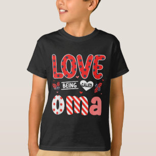 Cute I Love Being Called Oma Ladybug Happy Valenti T-Shirt