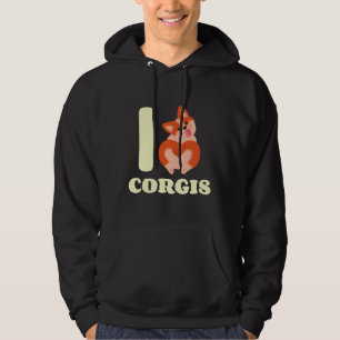 Cute I Love Corgi Heart Butt Hoodie
