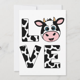Cute I Love Cows Invitation