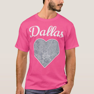Cute I Love Dallas Street Map Heart  T-Shirt