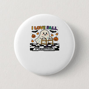 Cute I Love Fall Prevention Physical Therapy Ghost 2 Inch Round Button