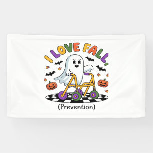 Cute I Love Fall Prevention Physical Therapy Ghost Banner