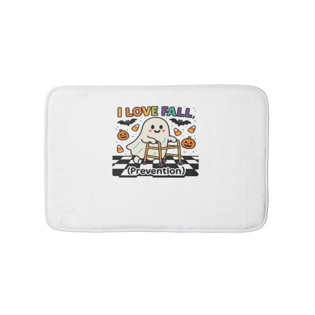 Cute I Love Fall Prevention Physical Therapy Ghost Bath Mat (Front)