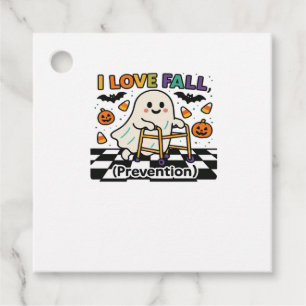Cute I Love Fall Prevention Physical Therapy Ghost Favour Tags
