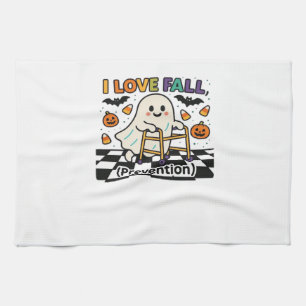 Cute I Love Fall Prevention Physical Therapy Ghost Kitchen Towel
