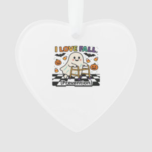 Cute I Love Fall Prevention Physical Therapy Ghost Ornament