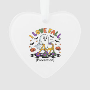 Cute I Love Fall Prevention Physical Therapy Ghost Ornament