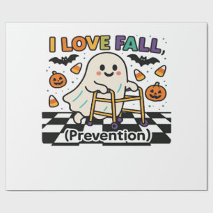 Cute I Love Fall Prevention Physical Therapy Ghost Wrapping Paper