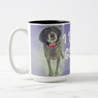 Cute I Love GSPs (German Shorthaired Pointers) Two-Tone Coffee Mug