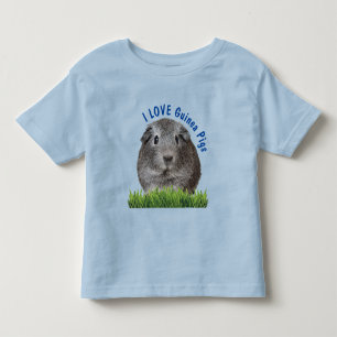Cute I LOVE Guinea Pigs Blue Custom Text Toddler T-shirt
