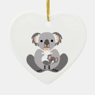 Cute I love KOALAS -Marsupial- Green Ceramic Ornament