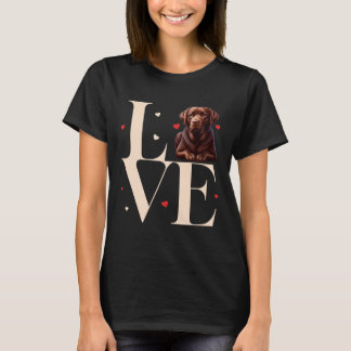 Cute I Love My Chocolate Lab Brown Labrador Retrie T-Shirt