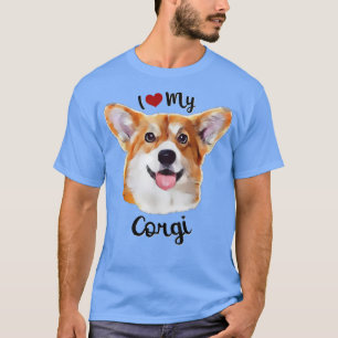 Cute I Love My Corgi Dog Lover Breed Puppy  T-Shirt