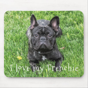Cute " I Love My Frenchie" French Bulldog Photo Mouse Pad