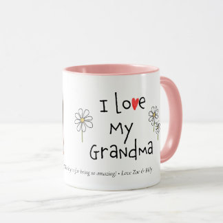 Cute I Love My Grandma 1 Photo Custom Mug