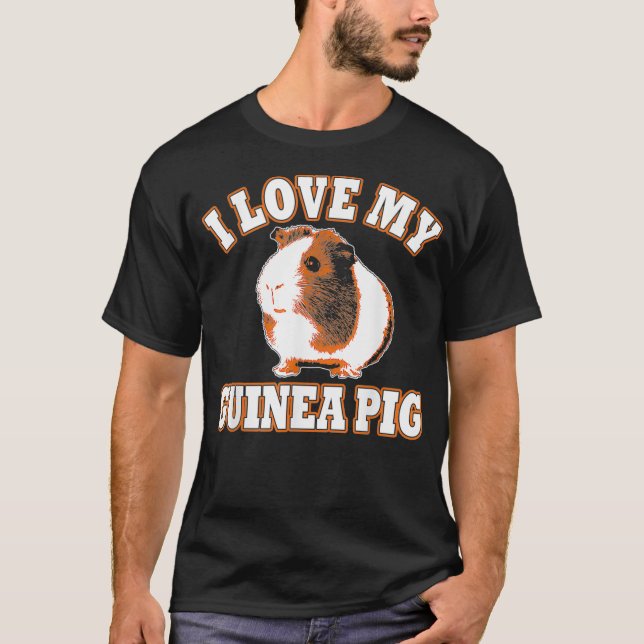 Cute I Love My Guinea Pig  T-Shirt (Front)