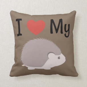 Cute I Love My Hedgehog Throw Pillow