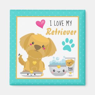 Cute I love my Retriever Pet keepsake Magnet