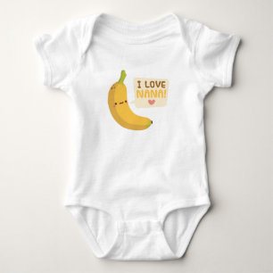 Cute I Love Nana Grandma Banana Pun Baby Bodysuit