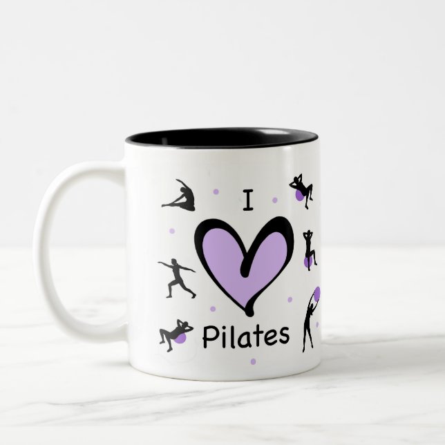 Cute I Love Pilates Two-Tone Coffee Mug (Left)