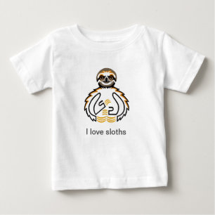 Cute I love SLOTHS - Animal lover- Wildlife Baby T-Shirt