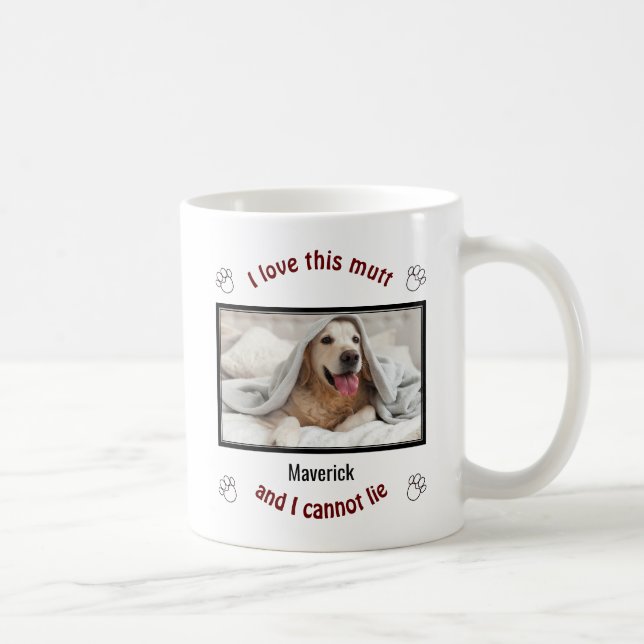 Cute I LOVE THIS MUTT | Personalized Dog Lover Coffee Mug (Right)