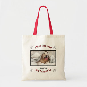 Cute I LOVE THIS MUTT   Personalized Dog Lover Tote Bag